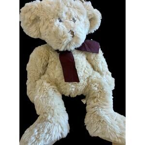 Russ JACKSON SHAGGY CREAM WHITE TEDDY BEAR Bombay Stores STUFFED PLUSH TOY Cute